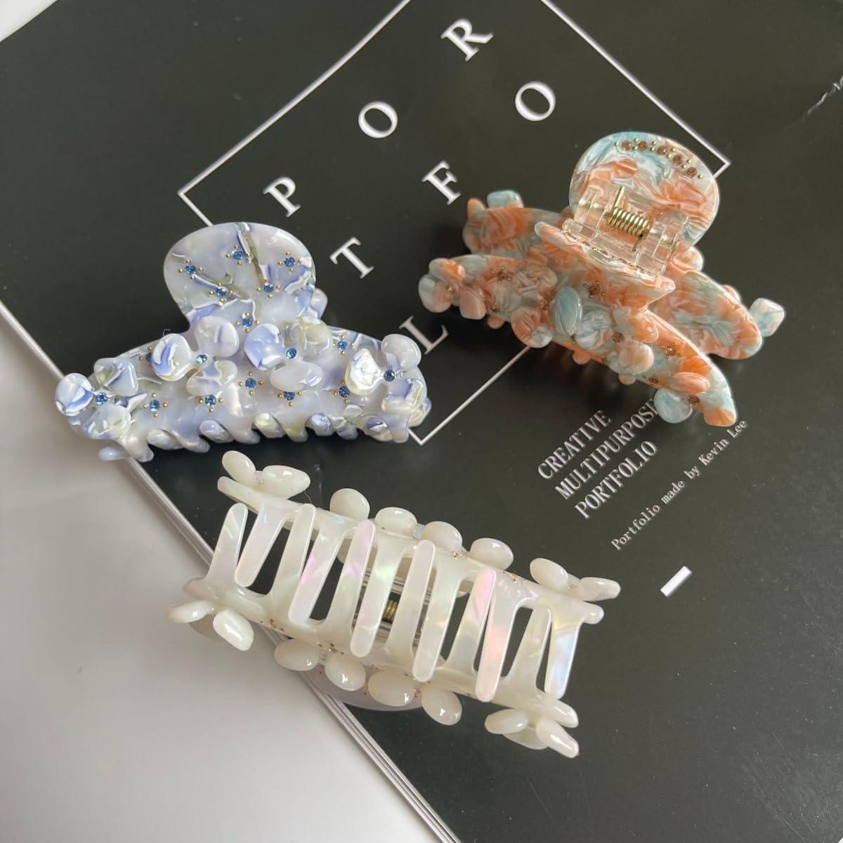 Generic Mini Flower with Diamond Hair Clip,Acetate Claw Clip for Women,Women Hair Accessories,S1