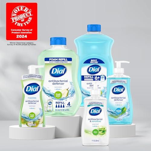 Dial Dial Antibacterial Foaming Hand Soap Spring Water Refill, 52 fl oz & Liquid Hand Soap Spring Water, 11 fl oz (Pack of 4)