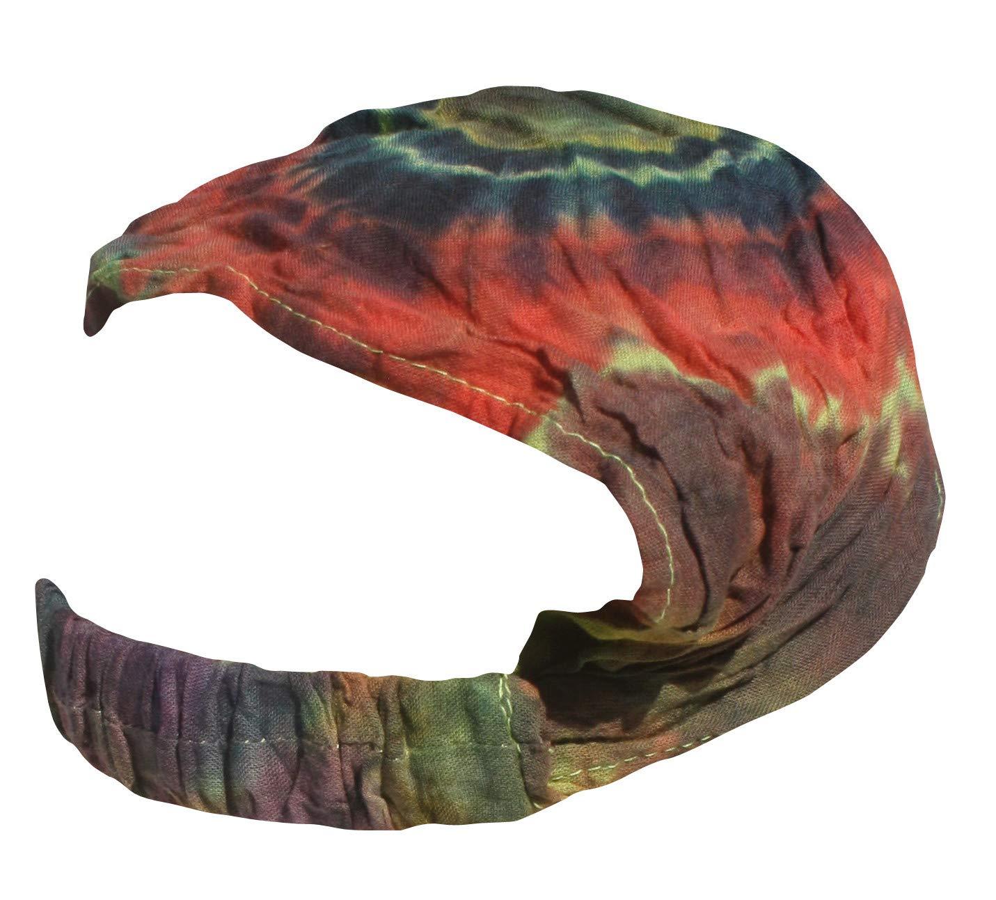 Full Funk Full Funk Thai Cotton Crumple Bandanna Milkmaid Hairtie Hair Band Tie, Green Brown