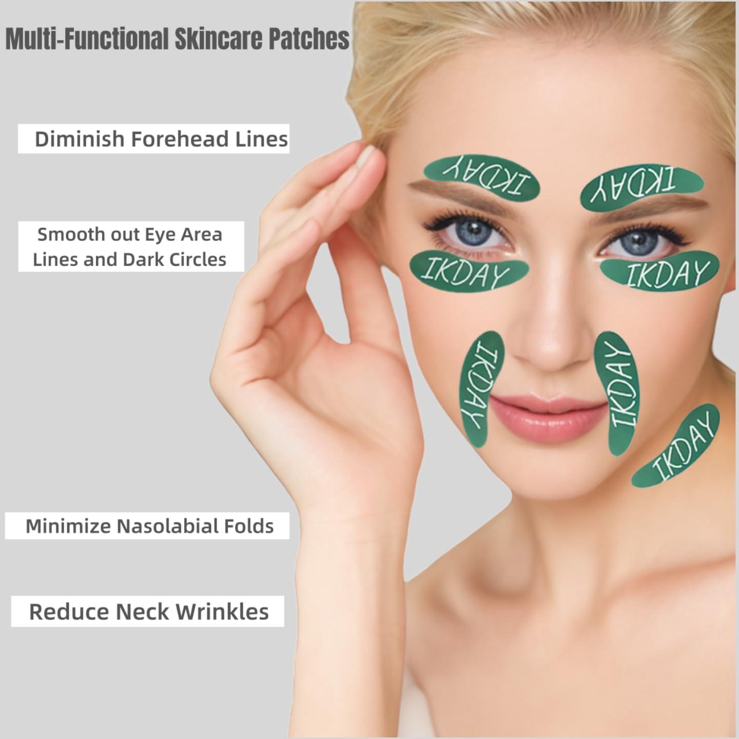 IKDAY IKDAY Silicone Eye Patches Reusable Under Eye Patches | Forever Eye Mask Reusable Eye Gel Pads | Eye Patches for Wrinkles &Puffy Eyes&Dark Circles| Great Skincare Routine for Face(Green-2pairs)