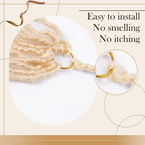 Love ORNAN Blonde Faux Locs Crochet Hair Soft Locs 18 inch 7 Packs Short Pre Looped Crochet Locs Goddess Locs Crochet Hair For Black Women Braiding Hair Extensions (18 Inch (Pack of 7), 613#)