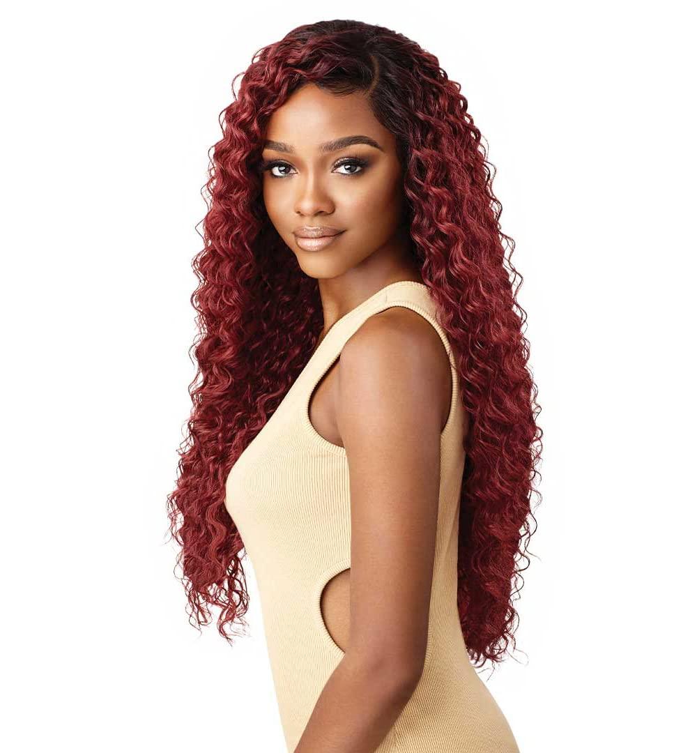 Outre Outre 100% Human Hair Blend HD 360 Edge 13X6 Lace Front Wig KAYREENA (Color:DR4/GDNHNBL)