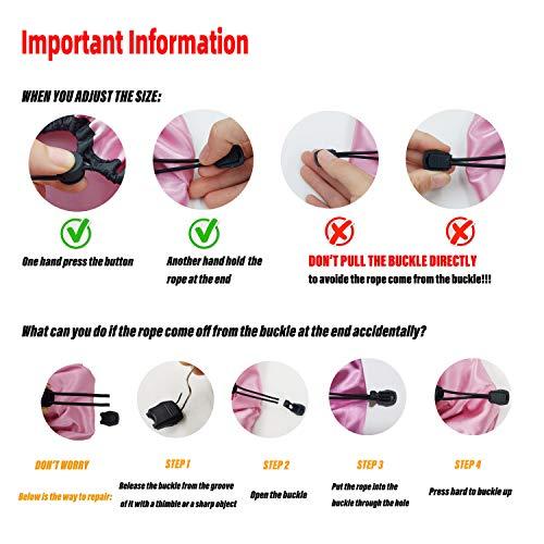 GVSSSN Adjustable Satin Lined Shower Cap for Women Adjustable&Large&WaterProof 100% Silky Satin Interior Shower Cap for Hair Protection Especially for Curly Hair,Dreadlocks,Braids Available Men & Women