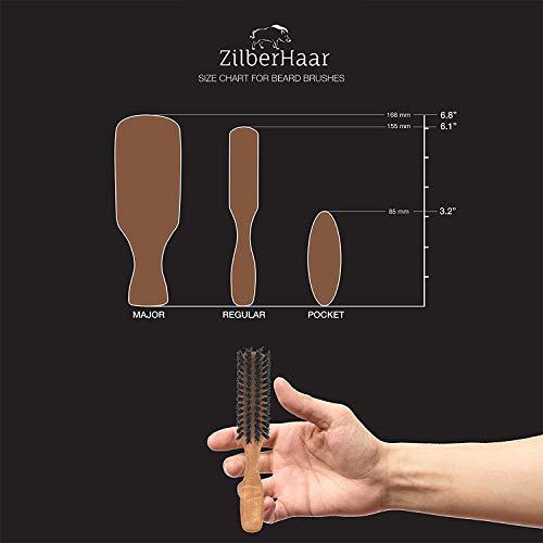 ZilberHaar Zilberhaar Beard Brush Grooming Kit (Soft Version) 2nd Cut Boar Bristles - Ideal for Stubbles and Short To Medium Beards - Distributes Balm and Oil for Growth/Styling - Comes with Brush Cleaning Tool