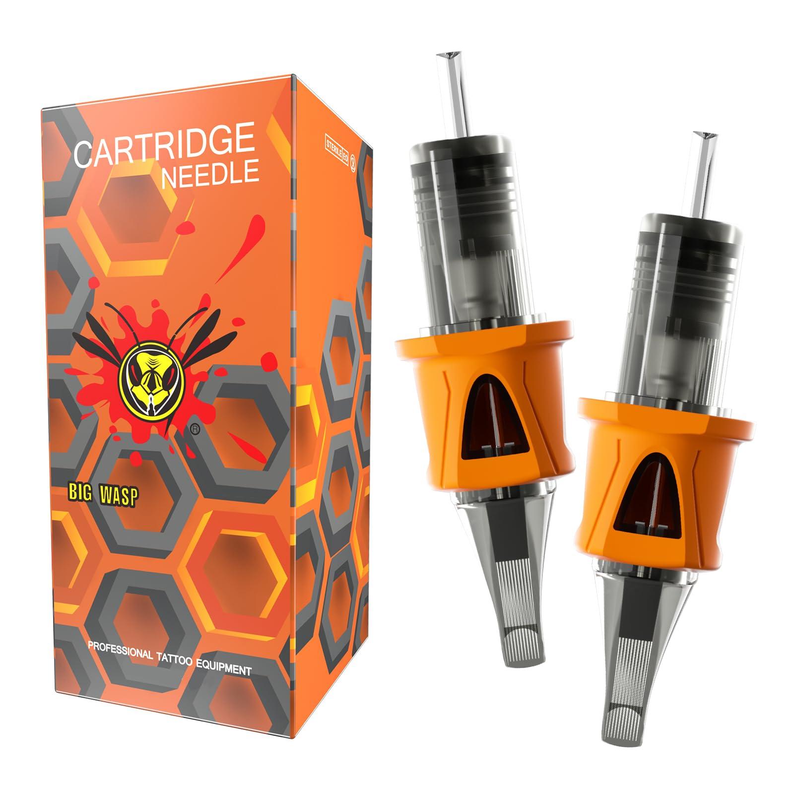 BIGWASP BIGWASP Energy Tattoo Cartridge Needles 50pcs Assorted Finger Ledge Tattoo Needle Round Magnum 0.35mm Mixed #12 Standard RM (7RM 9RM 11RM 13RM 15RM) for Tattoo Machine