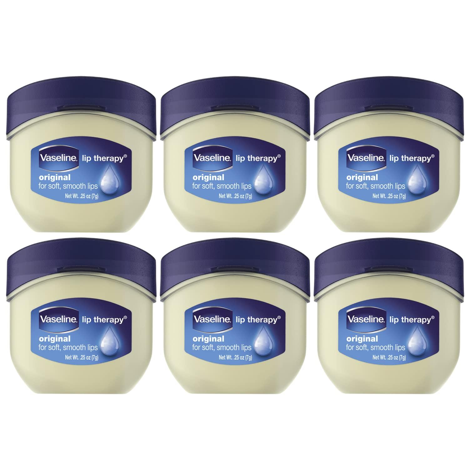Vaseline Vaseline Lip Therapy 6-Pack  Mini Lip Balm for Healing Dry Lips, Travel-Size Petroleum Jelly Lip Care, Premium Gift Set, 0.25 Oz Each