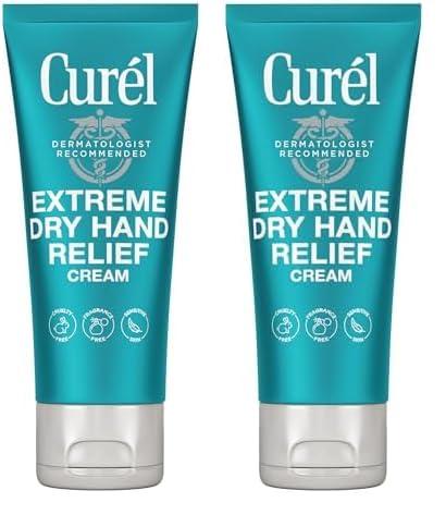Curel Curel Extreme Dry Hand Dryness Relief, Travel Size Hand Cream, Easily Absorbed for Long-Lasting Relief after Washing Hands, with Eucalyptus Extract, 3 Ounces (Pack of 2)