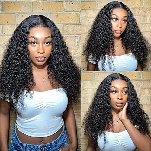 ISEE ISEE Hair 18 Inch Water Wave V Part Wig Human Hair No Leave Out Brazilian Glueless Curly Wave Upgrade U Part V Part Wigs for Black Women Human Hair 180% Density Natural Color