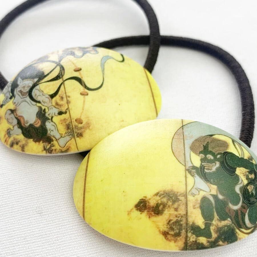 Generic Ship from japanHair tie elastic2 & Barretter SET japanese Raijin Ukiyo-e Buddhist art kn-20602325 (Hair tie elastic2 & Barretter Set) GEISYA MAIKO