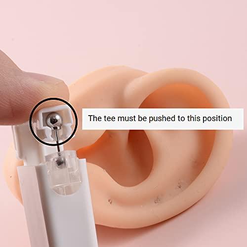 CHUANCI CHUANCI Pair Disposable Sterile Ear Piercing Unit Ear Cartilage Tragus Helix Piercing Gun NO Pain Piercer Tool Machine Choose Design (Pair 3mm Pearl)