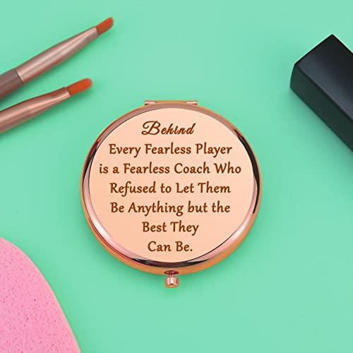 Mwphuy Coach Gifts Compact Mirror for Soccer Football Cheer Baseball Volleyball Coach Thank You Gifts Best Coach Gifts for Women Appreciation Gift Pocket Makeup Mirror Retirement Birthday Gifts