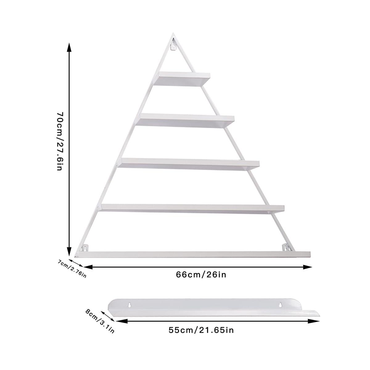 ZBJDX ZBJDX White Triangular Nail Polish Racks, Wall-Mounted Cosmetic Storage Rack, Metal Display Rack for Nail Salons, Beauty Salons and Home (Set of 2)