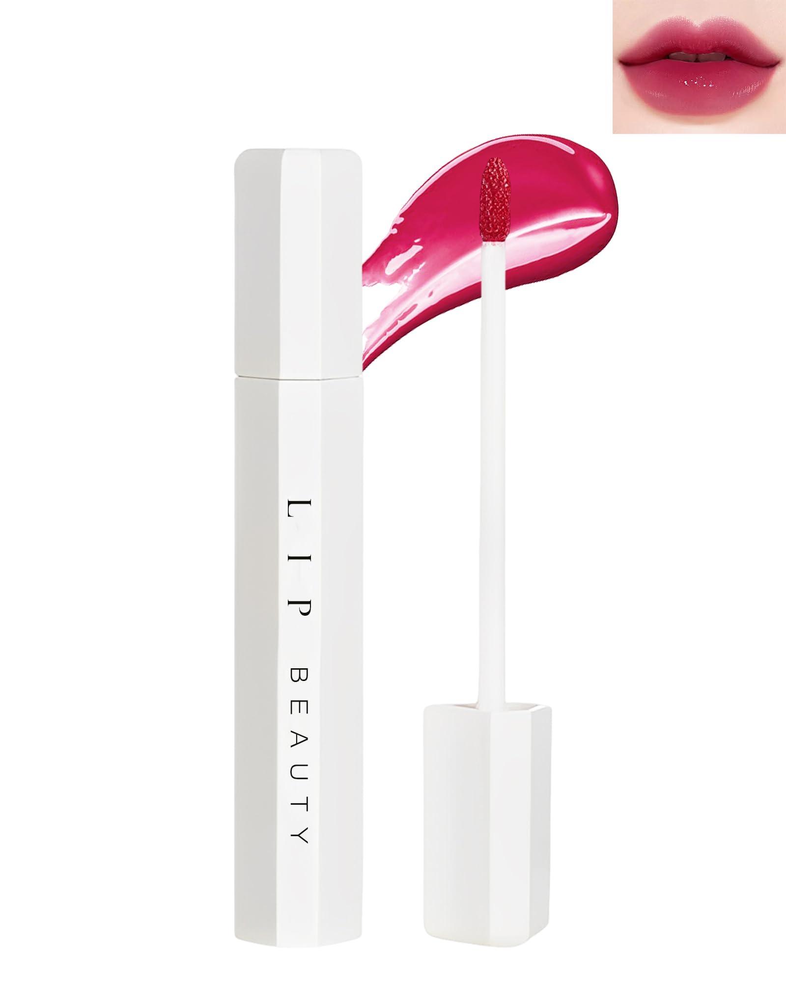 LYSdefeu Moisturizing Lip Tint Stain, Velvet Water Lip Tint Liquid Lipstick Makeup, Vivid High Pigment & Non-Sticky & Non-Transfer Wear Lip Gloss Oil for Lasting All-Day Beauty, Multi-use Lip & Cheek Tint- 01#