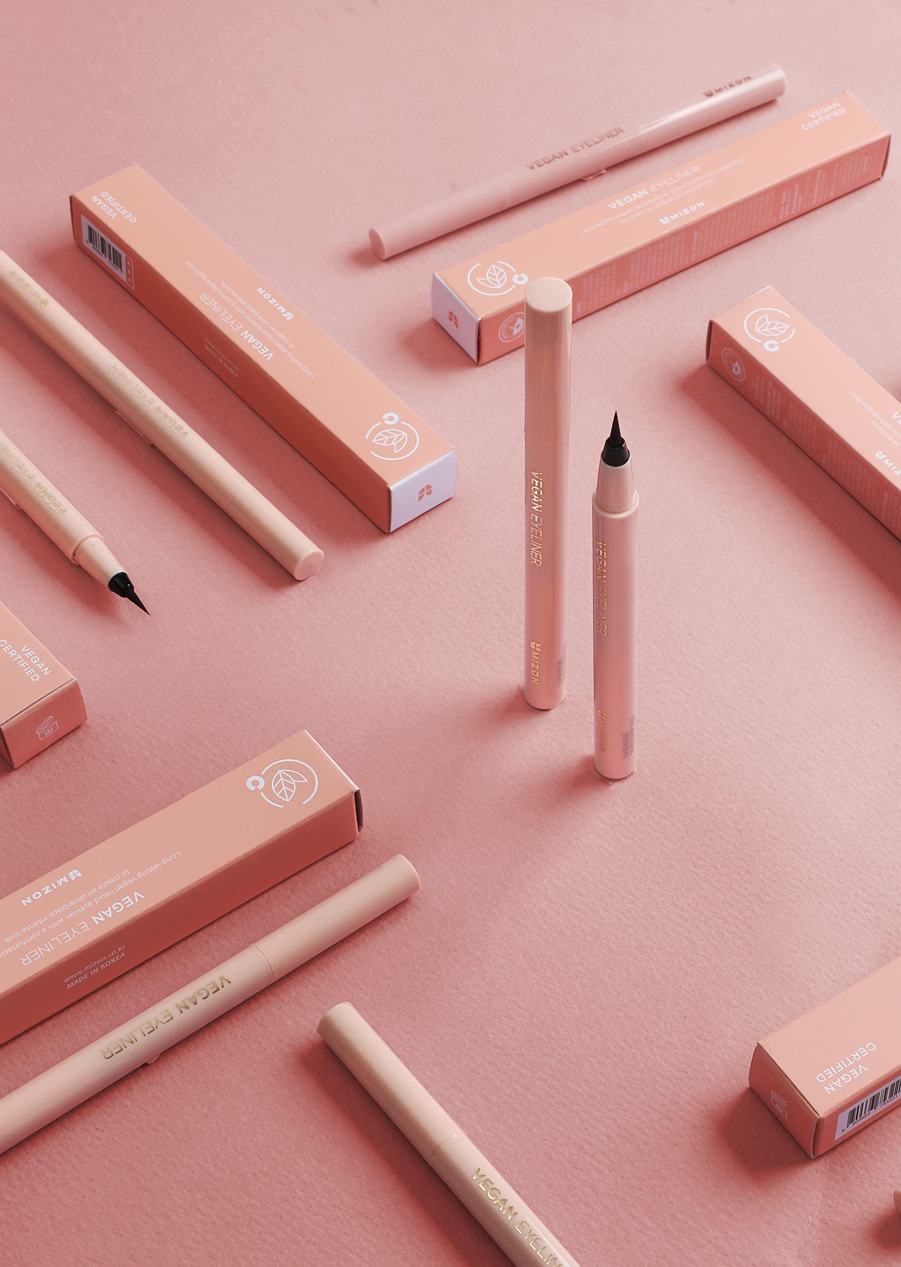 MIZON MIZON Liquid Vegan Eyeliner Long lasting Waterproof Smudge Proof sharp Tip Quick Dry Easy Cleansing Korean Make Up (0.02 Fl Oz)