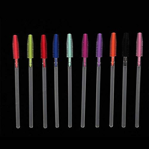 Generic 100 pcs Disposable Eyebrow Brush Mascara Wand Applicator Cosmetic Brushes Eyebrow Comb for Eyelash Extension (orange)