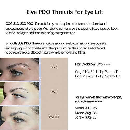 elves Elves 4D COG PDO Threads for Face Eyebrow Lift (Sharp23G60)/PDO Cog Threads 360R Bidirectional Sharp Tip for Whole Body Lifting/10pcs