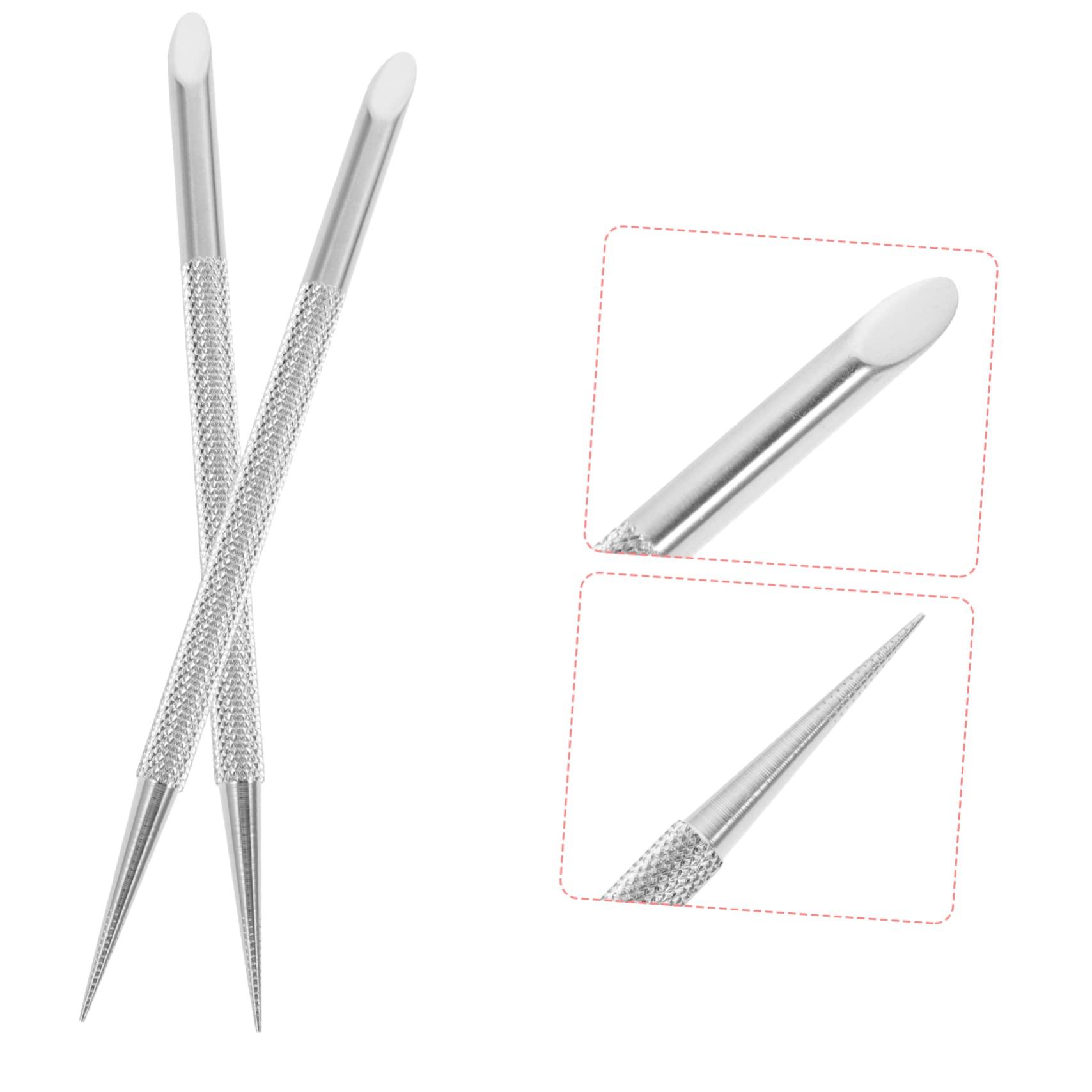 Beavorty Beavorty 2sets Nail Art Supplies Metal Cuticle Pusher Nail Scaler Cuticle Cleaner for Gel Polish Removal 2pcs*2