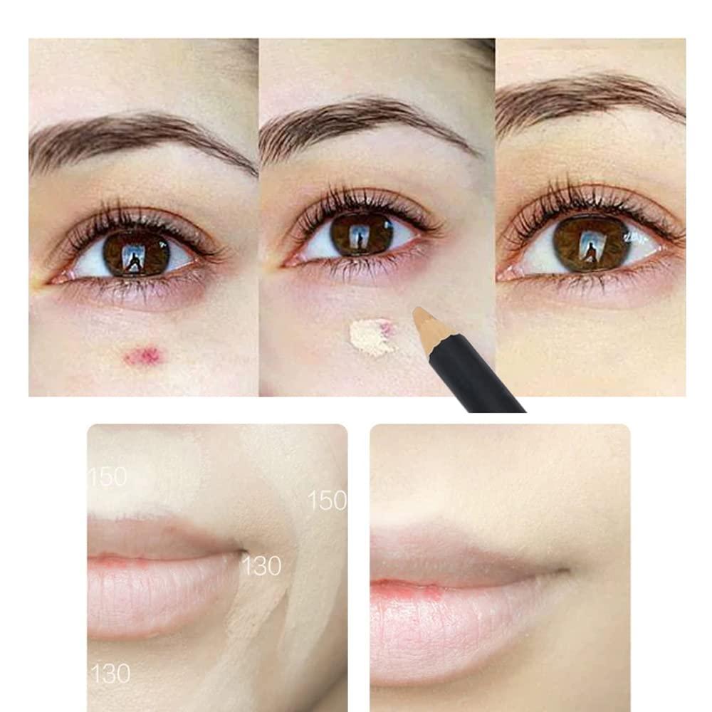AKARY AKARY Dual Sided Concealer Pencil for Face, 2 in 1 Full Range of Concealers Pen Face Concealer Crayon Highlighter Stick, Professional Waterproof Foundation Concealer for Eye Dark Circles, Blackheads, Concealer Pencil with Brush for Men and Women (#3