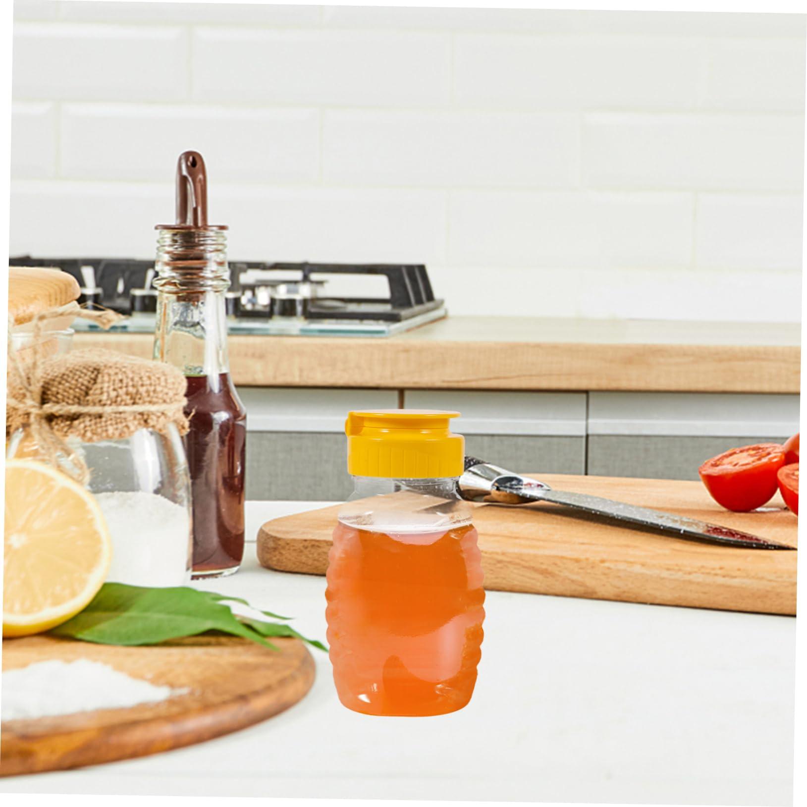 balacoo Balacoo 8 Pcs Honey Squeeze Bottle Refillable Honey Jars Clear Honey Jar Travel Condiment Containers Honey Holder Sauce Squeeze Bottle Honey Dispenser Bottle Transparent Plastic re-usable