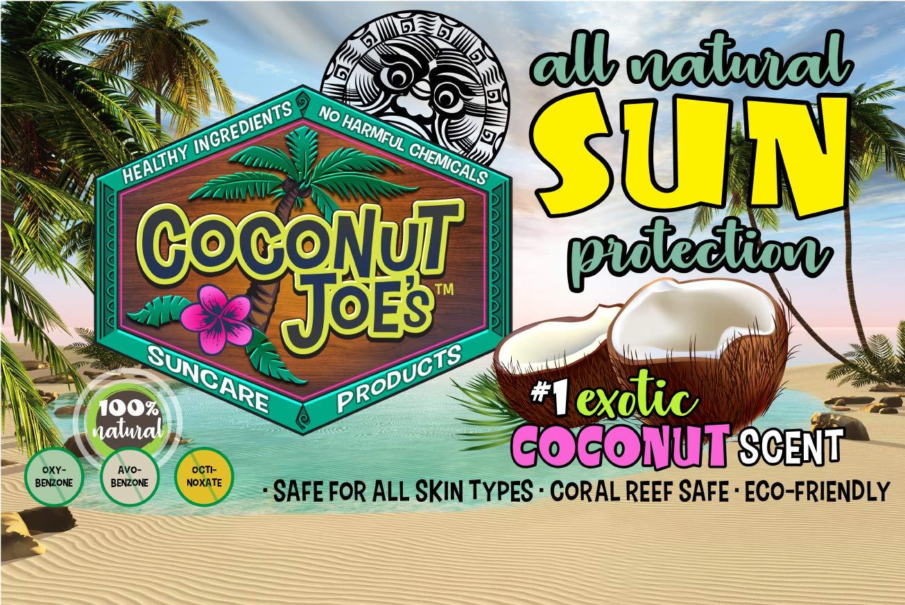 Coconut Joe's Sun Care 3-PACK | Zinc Oxide Sunscreen from Coconut Joe's | Natural & Organic Sunscreen Lotion, Mineral Sunscreen, SPF 30, Natural Sunscreen, 8 ounce bottle