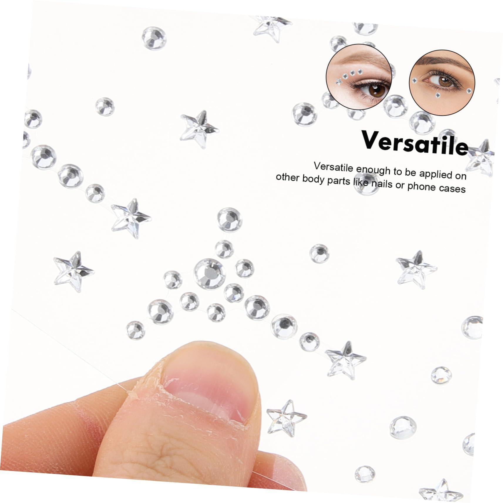 Hemoton Hemoton 1 Sheet Rhinestone Stickers Nail Sticker Face Gems Facial Gems Sticker Face Jewels Stickers Gems for Makeup Eye Sticker Face Jewels Stick on Body Jewels Jewelry Resin