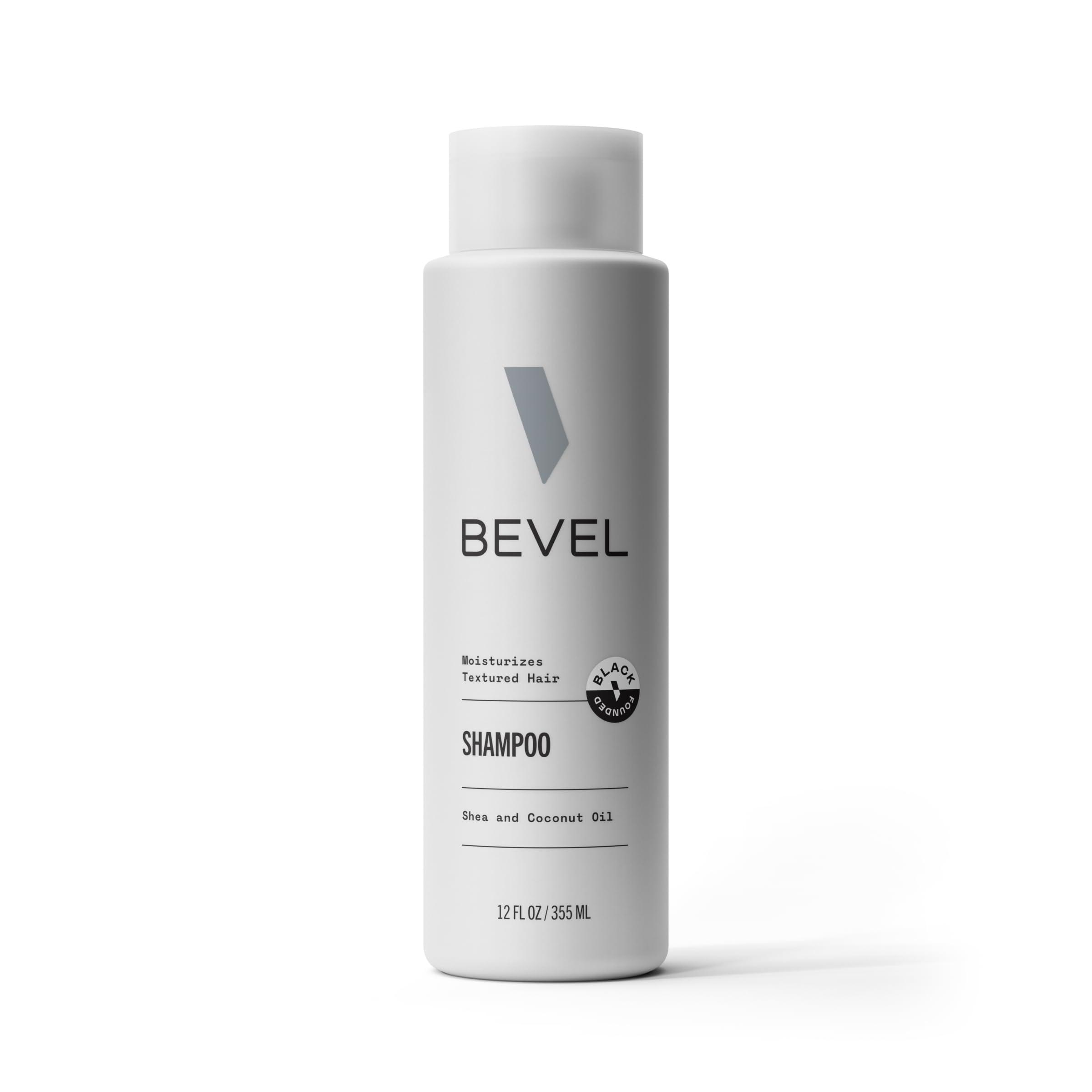 Bevel Bevel Shampoo for Men - Sulfate Free Shampoo for Textured Hair with Coconut Oil and Shea Butter, Detangles Course, Curly Hair, 12 Oz