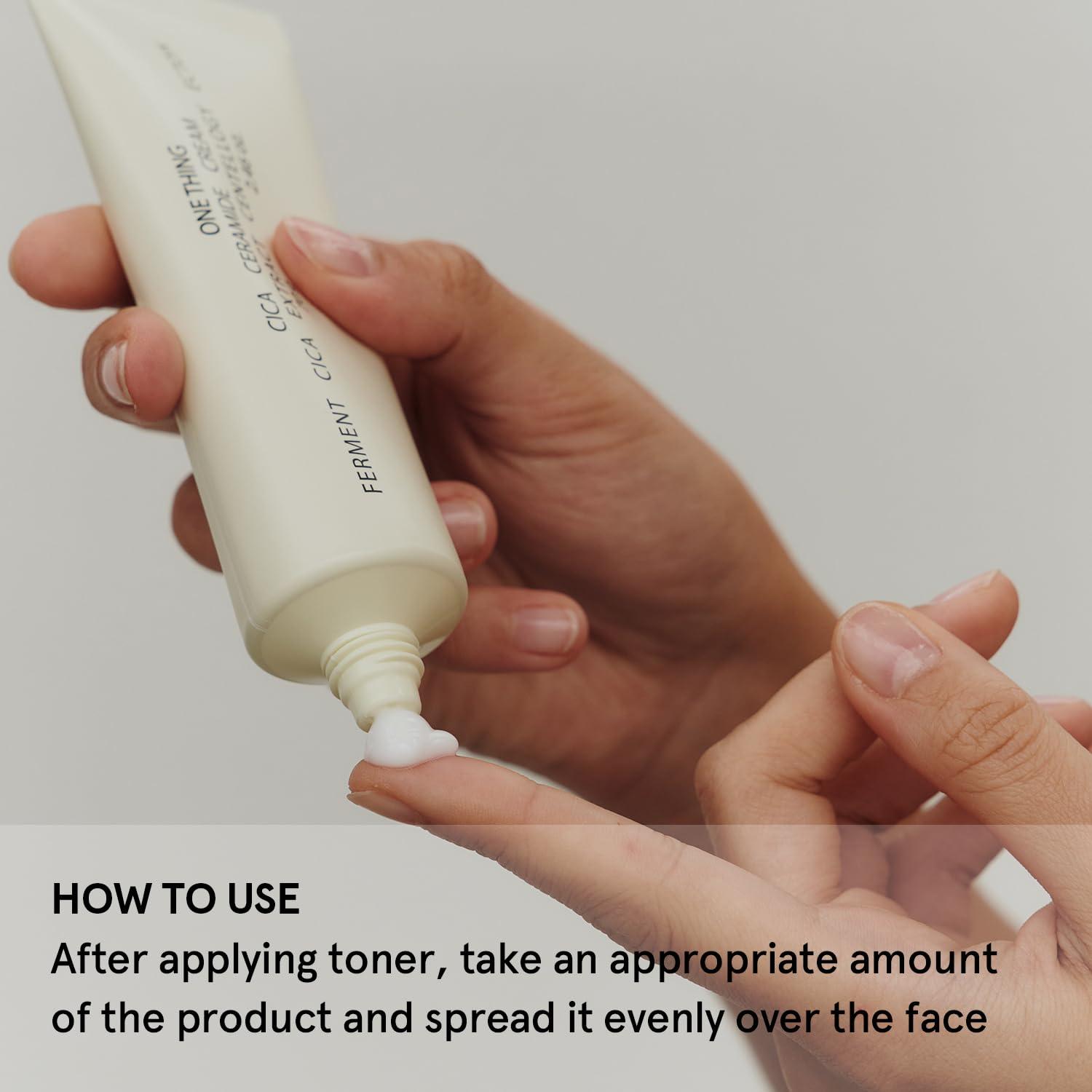 ONE THING ONE THING Cica Ceramide Cream 2.47 Oz | Centella Asiatica Soothing Calming Hydrating Facial Moisturizer for All, Dry Combination Sensitive Skin, Barrier Repair Strengthening | Vegan Korean Skincare