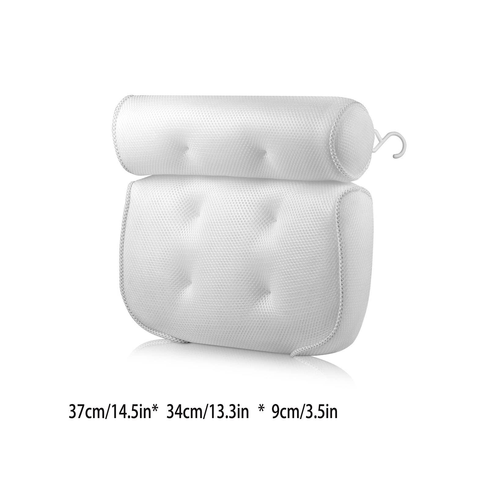 BINGWANG BINGWANG Bath Pillow Bath Spa Pillow, Non-Slip 6 Large Suction Cups, Super Thick, Can Perfectly Support The Head, Neck, Back and Shoulders, Suitable for All Bathtubs, Hot Tubs, Massage Bathtubs-White