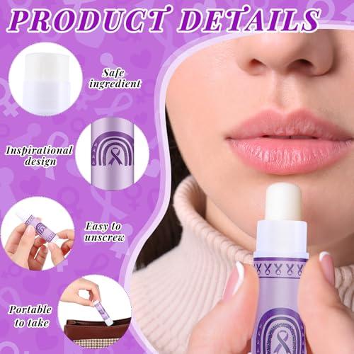 Linyuthia Linyuthia 50 Set Purple Ribbon Awareness Lip Balms Gifts 50 Organza Bags 50 Purple Awareness Ribbon Pins Raise Awareness for Domestic Violence Pancreatic Cancer Lupus Alzheimer\'s Overdose Awareness