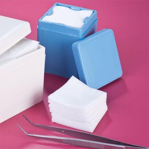 AmeriCan Goods AmeriCan Goods Dental Gauze Sponge Dispenser with Spring Comfprtable for Dental Sponges, Dental Gauze & Nail Wipes Dispenser 2\"x 2\" White (Blue)