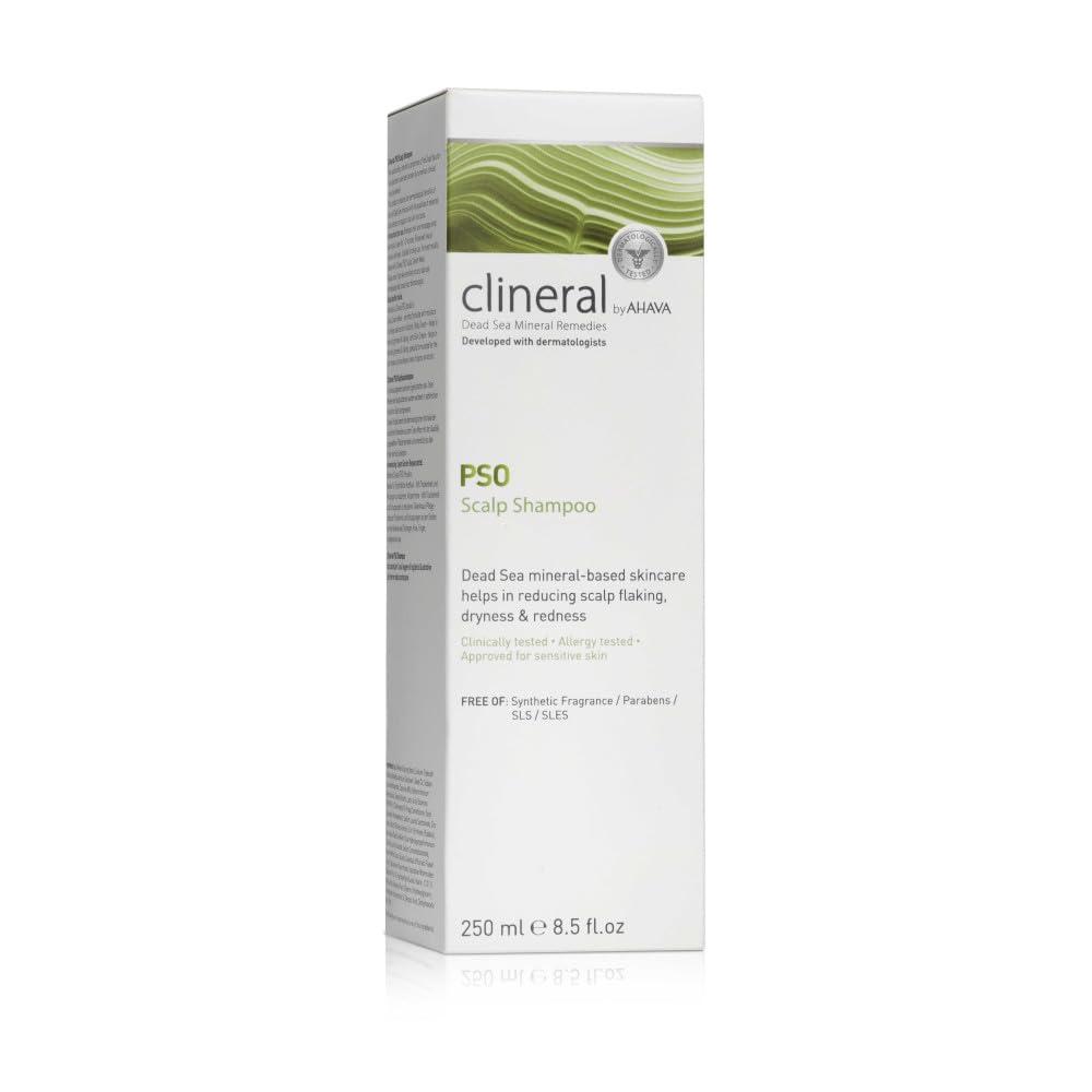 AHAVA AHAVA Clineral Pso Scalp Shampoo - Rich & gentle shampoo to reduce scalp irritations, alleviates dryness, cleanses the hair, hydrates & softens the scalp, with Osmoter, Zinc & Hippophae Oil, 8.5 Fl.Oz