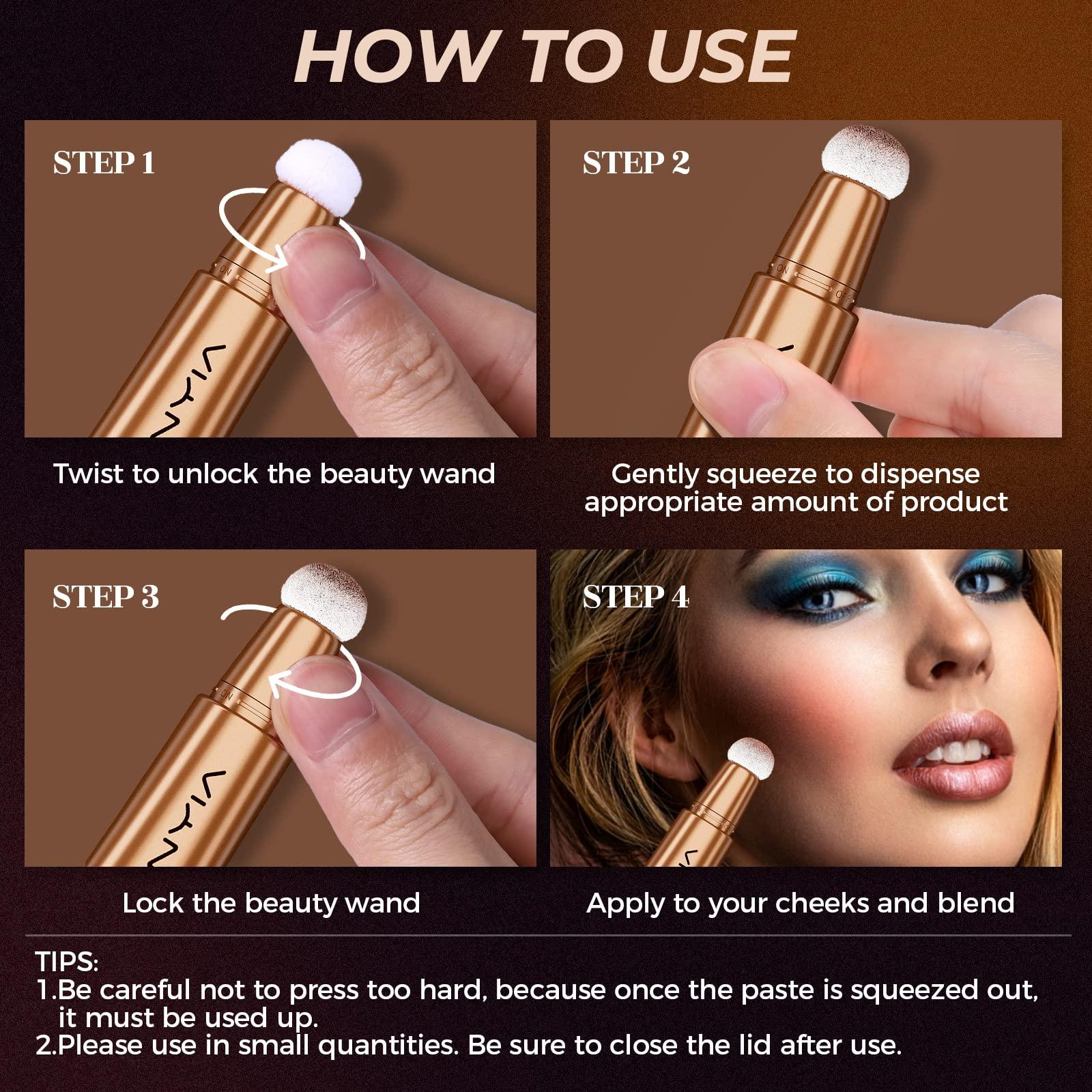 Ardorlove Ofanyia Contour Beauty Wand by Ardorlove, Super Silky Cream Contour Stick, Bronzer Stick with Cushion Applicator (01# Contour)