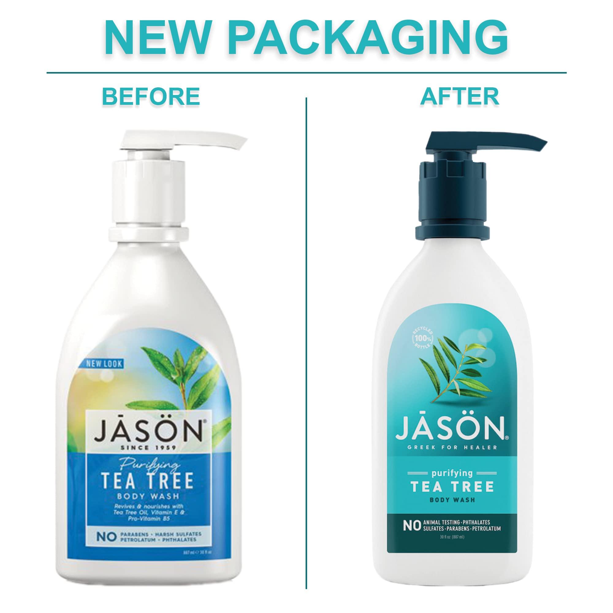 JASON JASON Natural Body Wash & Shower Gel, Revitalizing Citrus 30 Oz & Purifying Tea Tree 30 Oz
