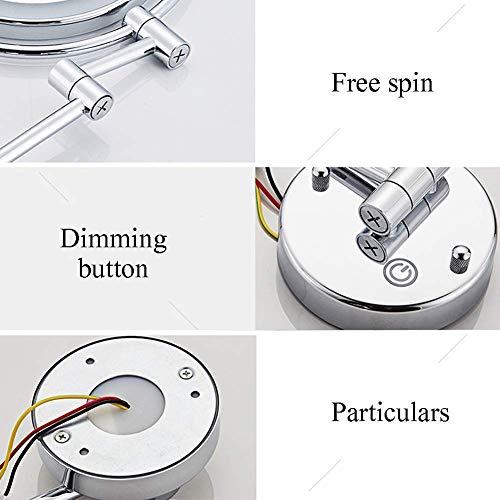 Generic Vanity Mirror,Bathroom Makeup Mirror Wall Mounted Shaving 8 Inch with 7X Magnification Led Bedroom(Rose Gold 7X) (Nickel Brushed 7X)