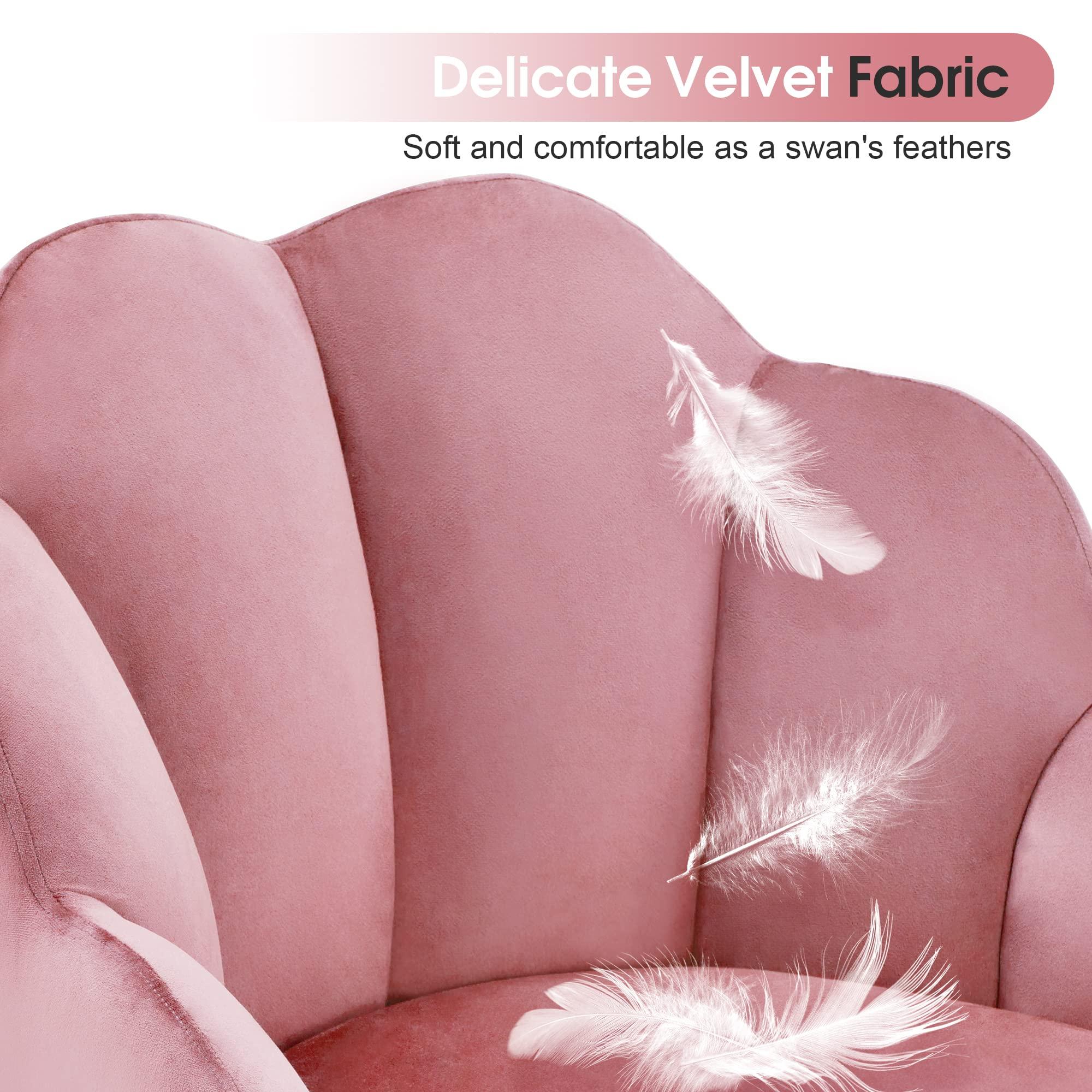 BarberPub BarberPub Living Room Chair, Manicure Chair for Technician, Makeup Beauty Vanity Armchair, Nail Salon Equipment for Manicurist 3510 (Pink)