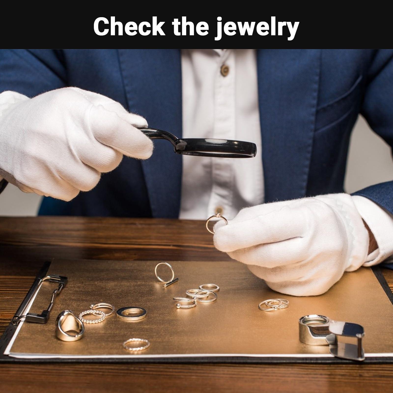 ENPOINT Enpoint White Cotton Gloves 10 Pairs, Elastic Closure Large White Gloves Women Men, Breathable Art Glove Photography Gloves Archival Gloves Cotton Gloves for Coin Handling Jewelry Art Handling