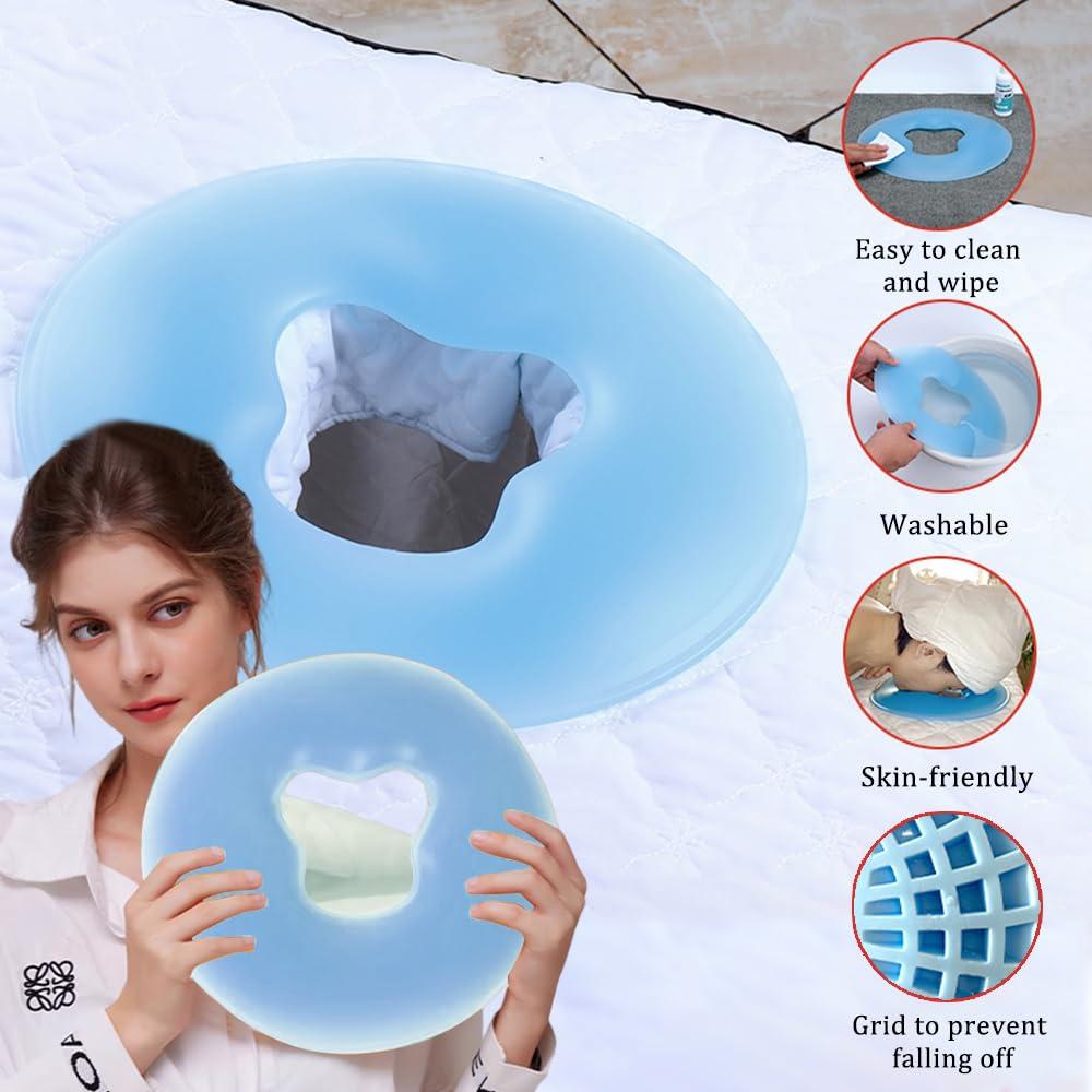 OULIGET OULIGET Silicone Face Massage Pillow,SPA Beauty Face Relax Headrest,Salon Skin Care Soft Overlay Travel Head Support,Bule