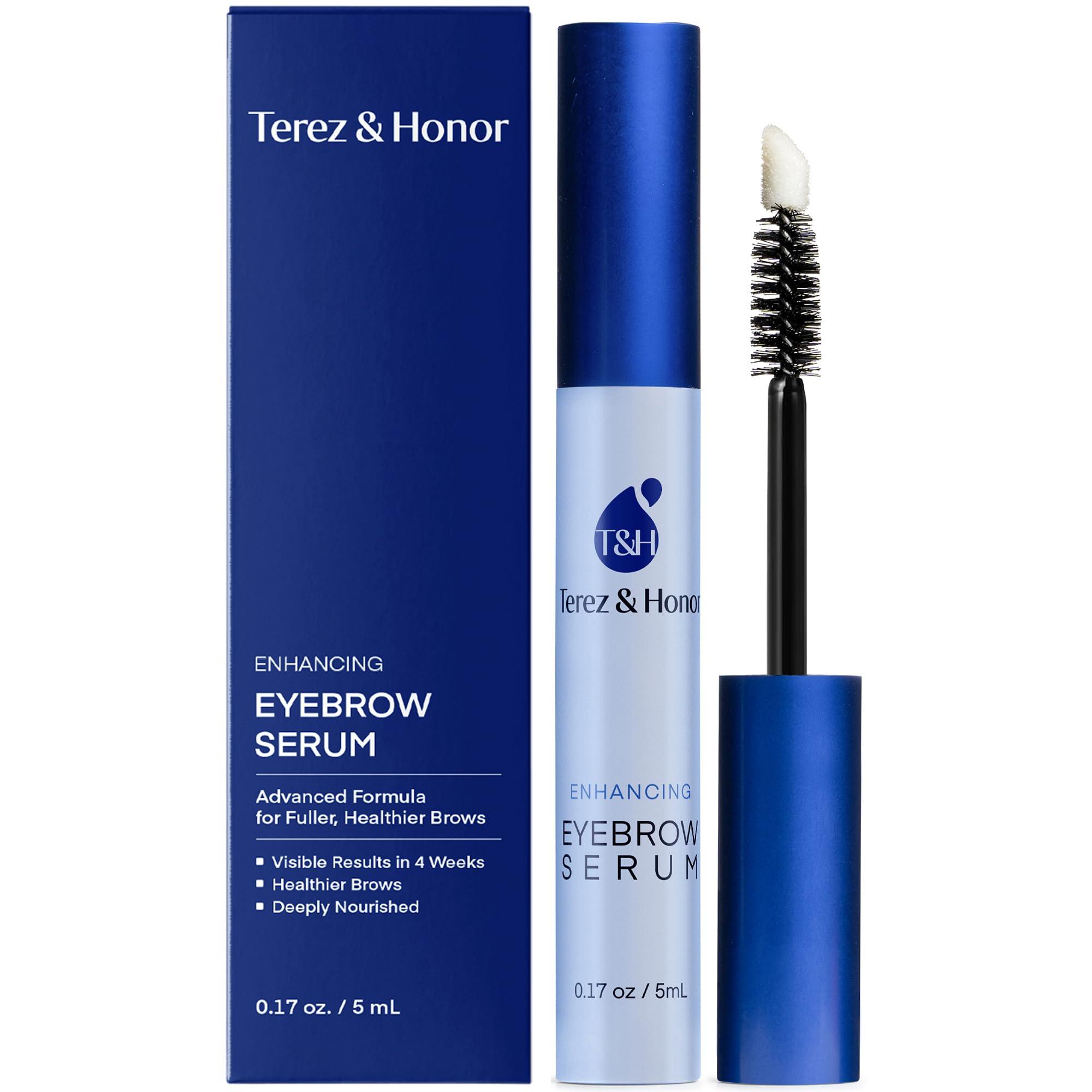 TEREZ & HONOR Eyebrow Growth Serum - Natural Eyebrow Serum and Enhancer for Thicker Brows and Grow Bows Faster, Longer, Fuller - 5mL