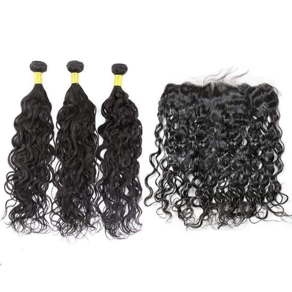 NA Brazilian Hair Bundles (3pcs) + Lace Frontal (1pc) Natural wave