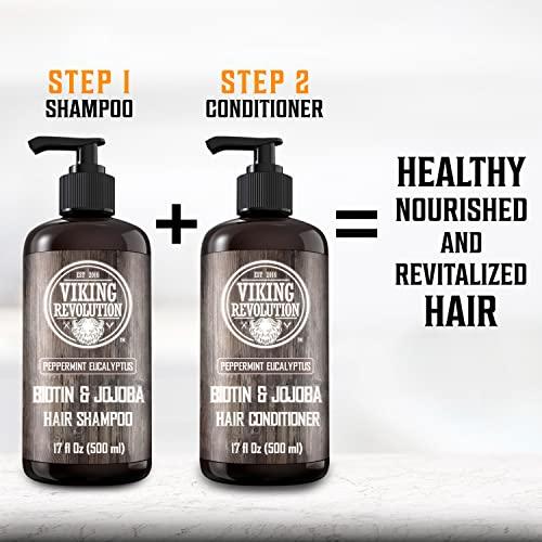 Viking Revolution Viking Revolution Biotin Men's Conditioner - Eucalyptus & Peppermint with Jojoba & Mint Oils - For Dry Hair (17 Oz)