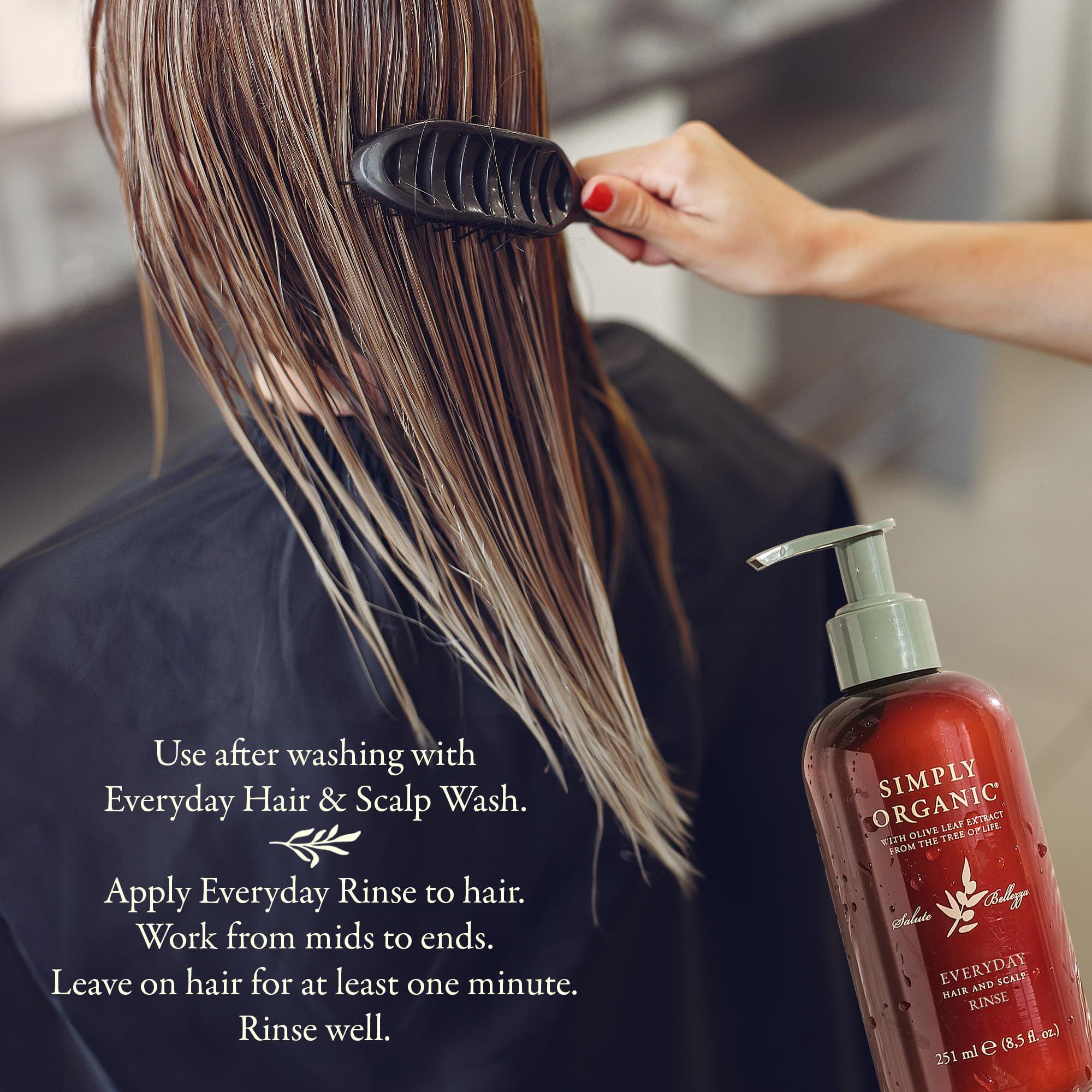 SIMPLY ORGANIC Hair & Scalp Rinse Daily Conditioner, Made in Italy, All Natural Cruelty Free Hair Care for Women & Men, Organic Olive Oil, Jojoba Oil, Spruce Tree Extract, PUMP NOT INCLUDED, 251ml/8.5floz, EVERYDAY