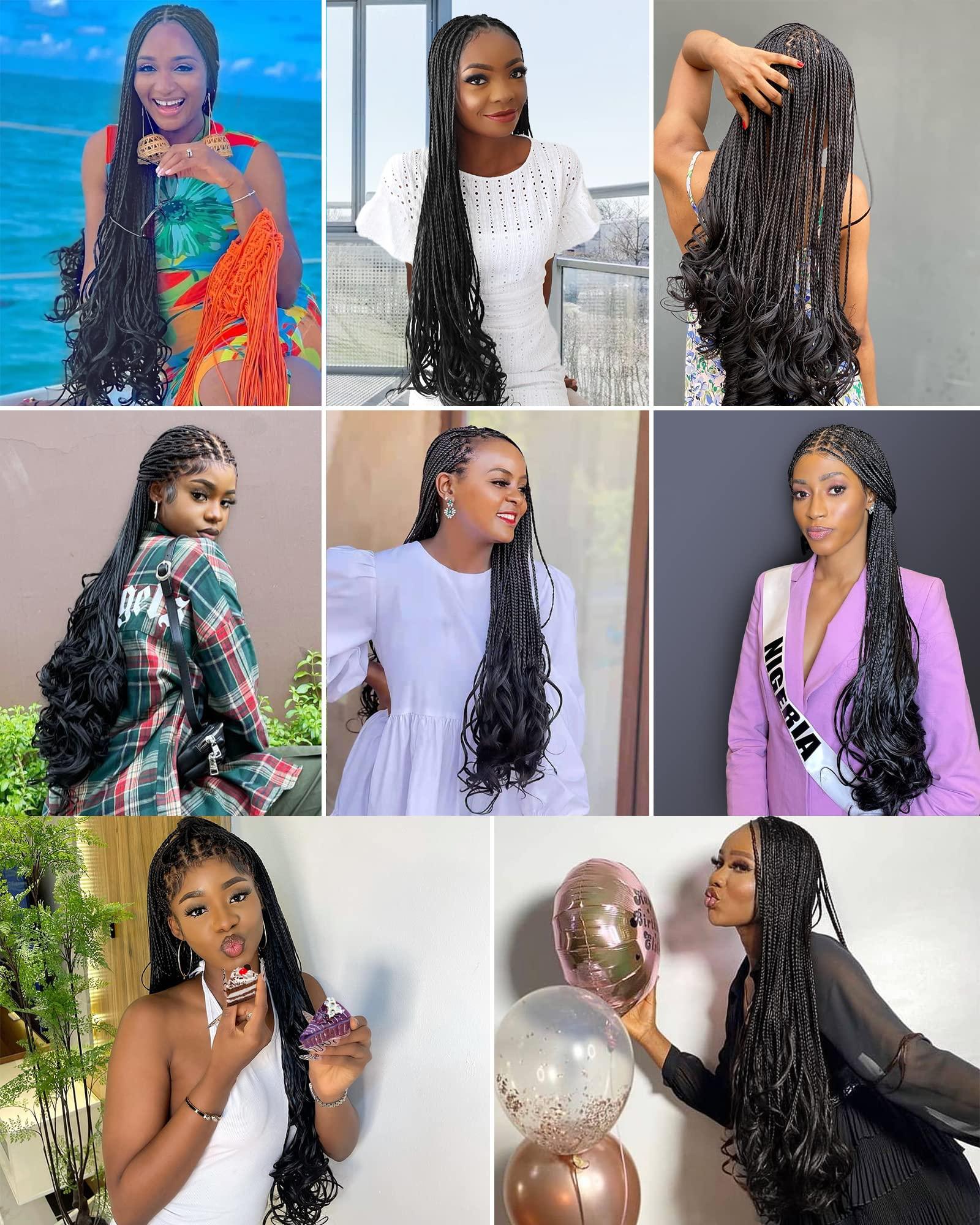 Aeagoo French Curl Braiding Hair 14 Inch 8 Packs Short Wavy Braiding Hair Pre Stretched for Box Braids Yaki Texture Loose Wave Curly Braiding Hair For Black Women (14 Inch,1B)