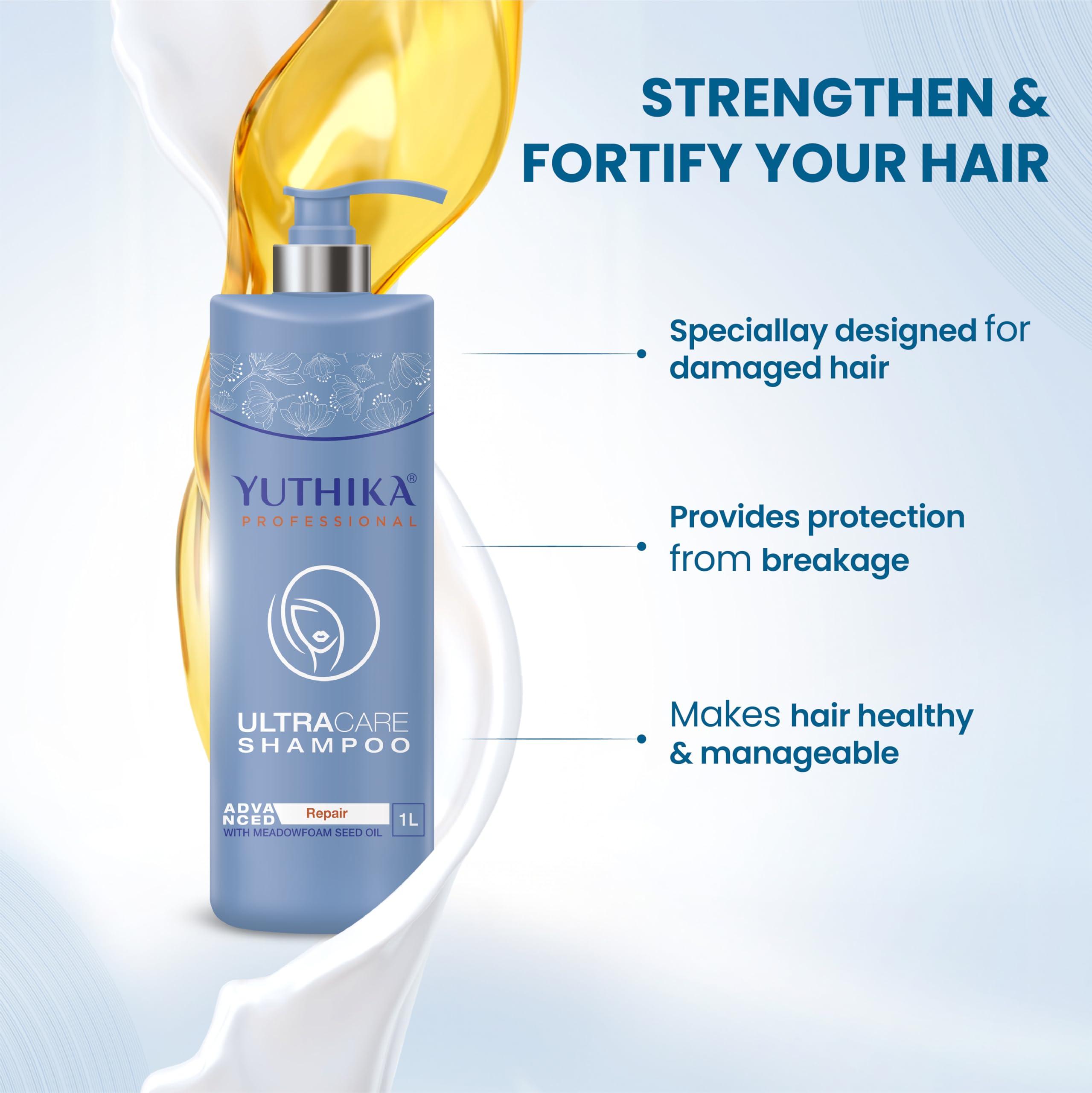 Yuthika Yuthika Professional UltraCare Advanced Hair Repair Anti Dandruff Shampoo for Frizzy Damaged Hair Help Strengthens Weak & Brittle Hair for Strong Silky & Shiny Hair for Women Girl Men - 33.81 FL Oz