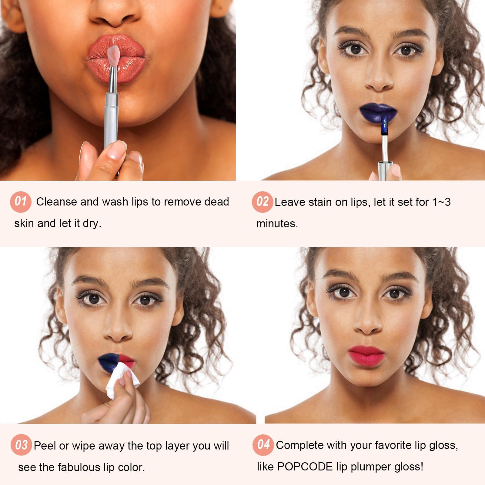 popcode popcode Peel Off Lip Stain - Long Lasting, Transfer Proof and Waterproof Tattoo Lip Tint, Matte Finish Lip Stain Peel Off, Infused with Vitamin E & Algin & Hydroxyacetophenone, #006 Grapefruit