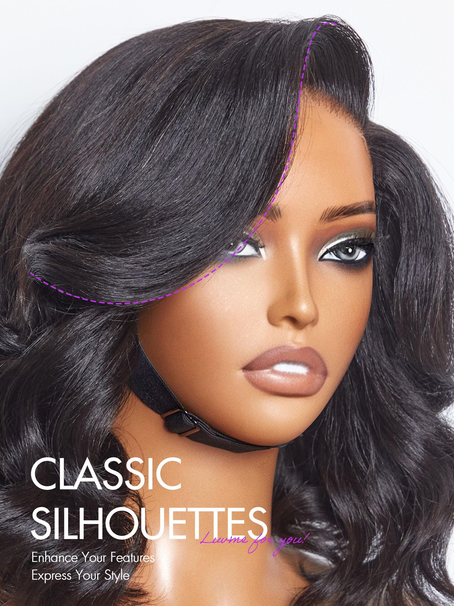 LUVME HAIR LUVME HAIR 10 Inch Light Yaki Loose Wave Wig Human Hair, Undetectable HD Lace Glueless Bob Wigs Human Hair Pre Plucked, Pre Cut Lace Wig Short Black Wig