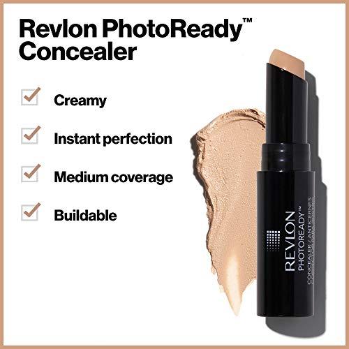 REVLON Revlon Concealer Stick, PhotoReady Face Makeup for All Skin Types, Longwear Medium- Full Coverage with Creamy Finish, Lightweight Formula, 005 Medium Deep, 0.16 Oz (Pack of 2)