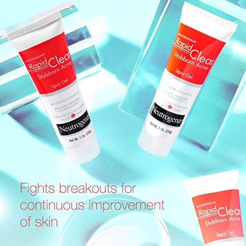 Neutrogena Neutrogena Rapid Clear Stubborn Acne Spot Treatment Gel with Maximum Strength 10% Benzoyl Peroxide Acne Treatment Medication, Pimple Cream for Acne Prone Skin Care, 1 oz