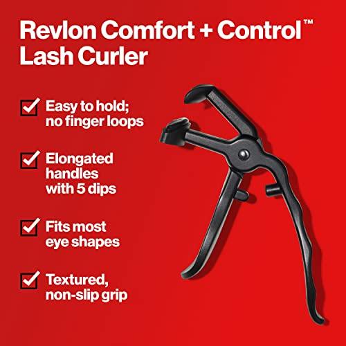 REVLON Revlon Comfort and Control Eyelash Curler, Easy to Use with Storage for Refill Pads