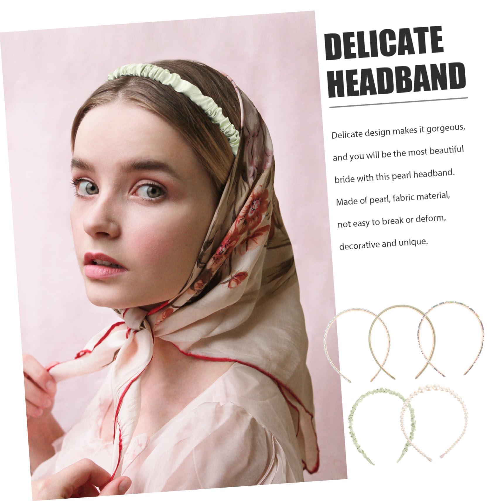 SHERCHPRY SHERCHPRY 5PCs Women\' Pearl Headband Wide Beach Headband Set Elegant Imitation Pearl Hair Accessory for Ladies