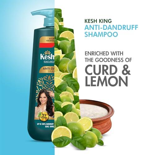 KESH KING KESH KING Anti Dandruff Shampoo | Ayurvedic Hair Cleanser with Curd & Lemon | Reduce Hairfall | Nourishes Itchy Scalp | Gives Smooth & Soft Hairs | 20.29 Fl Oz/600ml